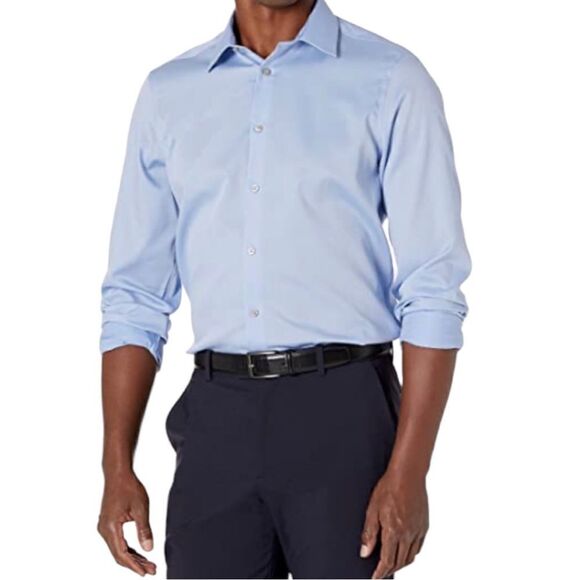 Calvin Klein Other - Calvin Klein Men’s Blue Checked Button Up Shirt Size 17.5 Old Money